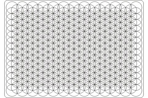Meditationstafel Flower of Life Muster groß, A3 laminiert
