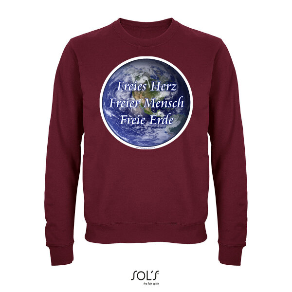 Sweatshirt als Statement "Freies Herz, Freier Mensch, Freie Erde"