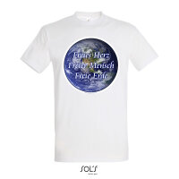 T-Shirt mit Botschaft „Freies Herz, Freier Mensch, Freie Erde“ – Statement-Shirt für Freiheit und Menschlichkeit