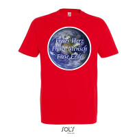 T-Shirt mit Botschaft „Freies Herz, Freier Mensch, Freie Erde“ – Statement-Shirt für Freiheit und Menschlichkeit