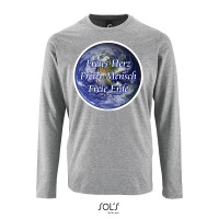 Langarmshirt mit Botschaft „Freies Herz, Freier Mensch, Freie Erde“ – Statement-Shirt für Freiheit und Menschlichkeit