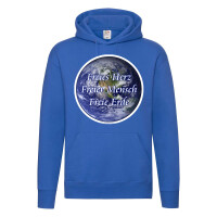 Kapuzenpullover Hoodie mit Botschaft "Freies Herz, Freier Mensch, Freie Erde"