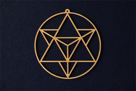Sterntetraeder Mer-Ka-Ba Raumschmuck Anhänger, 65 mm