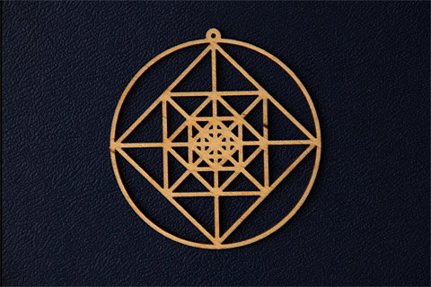 Quadratfraktal Raumschmuck Anhänger, 65 mm